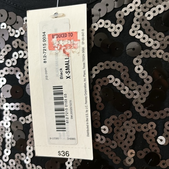 Nicole by Nicole Miller black sequined tunic top - Picture 6 of 7